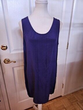 ALEXANDER WANG 90s Style Designer Purple Minimalist 100% Silk Slip Mini Dress